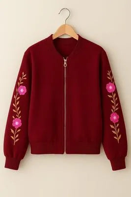Women's Stitched Fleece Printed Fleece Jacket