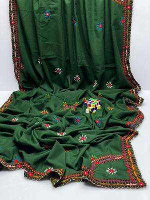 Women's Swiss Embroidered Border Shawl