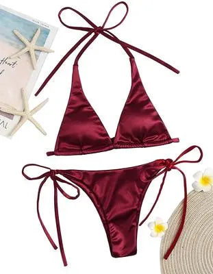 Silk Plain Light Weight Bikini Set