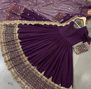 3 Pcs Women's Stitched Sequins Embroidered Maxi Suit