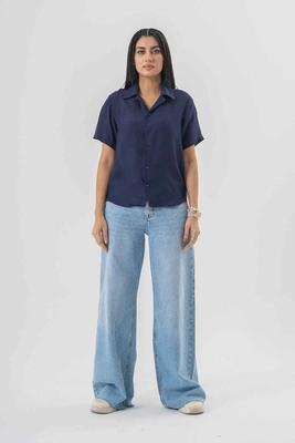 Easygoing Wide-Leg Blue Jeans for Effortless Trendy Style