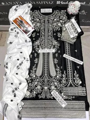 3 Pcs Women's Unstitched Embroidered Suit