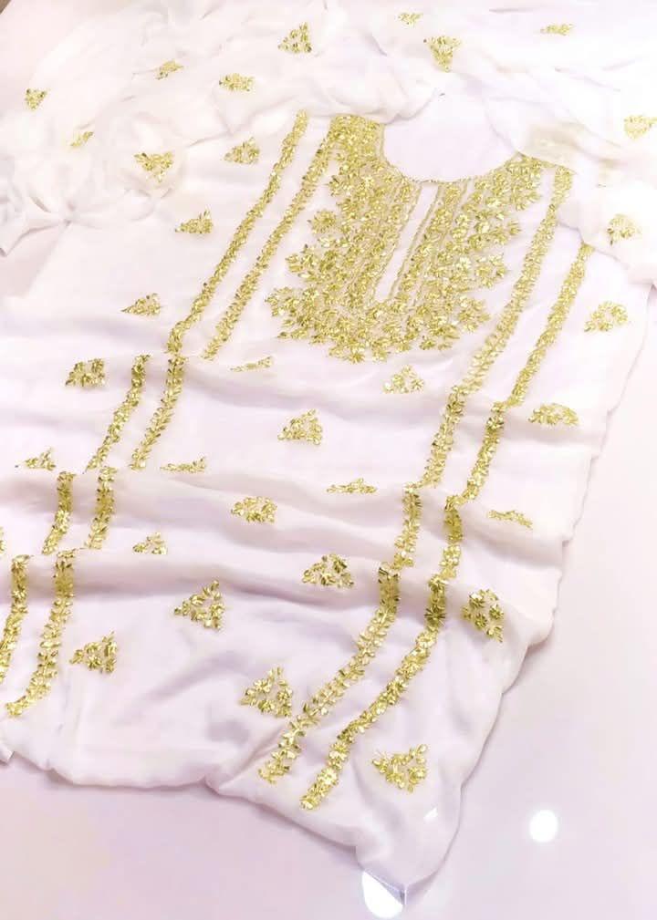 2 Pcs Women's Unstitched Hand Work Suit